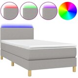  Box spring s madracem LED svjetlosivi 100x200 cm tkanina | shoptok.hr