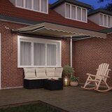 vidaXL Avtomatska retraktibilna tenda z LED osvetlitvijo bež 350x250 cm, (22150139) | Shoptok.si