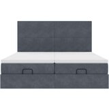 vidaXL Otomanski posteljni okvir z vzmetnicami siv 200x200cm žamet | Shoptok.si