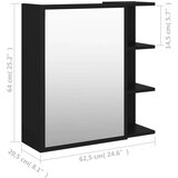 vidaXL Kupaonski ormarić s ogledalom crni 62,5x20,5x64 cm od iverice | shoptok.hr