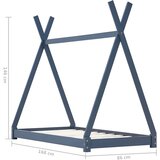  Okvir za dječji krevet od masivne borovine sivi 80 x 160 cm | Eponuda.com