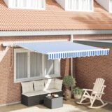  Skrovita tenda with Plava i bijela 3.5 x 2.5 m Platno i metal | shoptok.hr