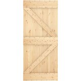  Drsna vrata s kompletom vodil 90x210 cm trdna borovina, (20804595) | Shoptok.si