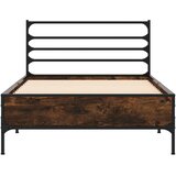  Okvir kreveta boja hrasta 75 x 190 cm konstruirano drvo i metal Slike