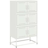 vidaXL Komoda bela 68,5x38,5x123,5 cm jeklo | Shoptok.si