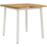  90 x 90 x 75 cm Čvrsto drvo akacije Bijela Četvrtasti | shoptok.hr