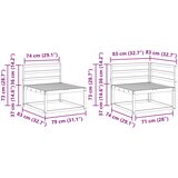  Set vanjskih sofa 4 pcs Bijela 250 x 170,5 x 73 cm | shoptok.hr