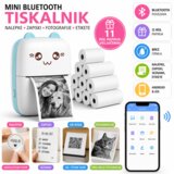 Mini Bluetooth termalni tiskalnik za nalepke, fotografije in zapiske | 11 rol papirja | Android & iOS Cene