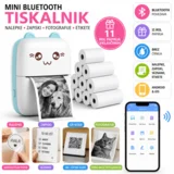 Bluetooth termalni tiskalnik za nalepke, fotografije in zapiske | 11 rol papirja | Android & iOS