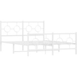  Metalni okvir kreveta uzglavlje i podnožje bijeli 135 x 190 cm | shoptok.hr