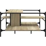  Stolić za kavu boja hrasta 100x100x48,5 cm konstruirano drvo Smeđa | Shoptok.si