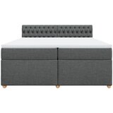  Krevet s oprugama i madracem tamnosivi 200 x 200 cm od tkanine | shoptok.hr