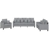  3-dijelni set sofa s jastucima svjetlosivi od tkanine | shoptok.hr