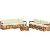  Setovi sofa 9 pcs Prirodna i krem Čvrsto drvo akacije | Eponuda.ba