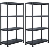 vidaXL Stojala s policami 2 kosa plastika 60x30x138 cm črna Cene
