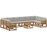 vidaXL Zunanja garnitura za sedenje 11 pcs Naravna in svetlo siva, (5000279676) | Shoptok.si
