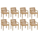  The living store batavia stoli z blazinami 8 kosov trdna tikovina - batavia stol, (21484291) | Shoptok.si