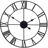 Metalni retro 3D zidni sat crni 60cm | shoptok.hr
