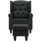  Fotelja od tkanine s tabureom tamnosiva | shoptok.hr