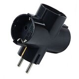  Utikač adapter 'T' 3xšuko 6338-4 crni | Eponuda.ba