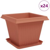 vidaXL Lončki za rastline 24 pcs Kamnito rdeča 38 x 38 x 30 cm, (5000155742) | Shoptok.si