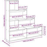 Pregrada regal za knjige 4 razine sivi 143 5x29x143 5 cm drvo | shoptok.hr