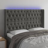  LED uzglavlje tamnosivo 147x16x118/128 cm baršunasto | shoptok.hr