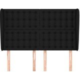 Uzglavlje s ušima crno 147x23x118/128 cm od tkanine | Eponuda.com