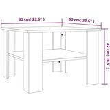  Stolić za kavu smeđa boja hrasta 60x60x42 cm konstruirano drvo | shoptok.hr