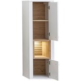 Hom`in VITRINA, bela, barve hrasta | Shoptok.si