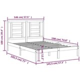  Okvir za krevet od masivne borovine 140 x 190 cm | shoptok.hr