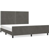  Okvir za krevet s uzglavljem tamnosivi 160x200 cm baršunasti | shoptok.hr