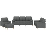  4-dijelni set sofa s jastucima tamnosivi od tkanine | shoptok.hr