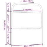  Zamjensko uzglavlje dimljeni hrast 75 cm čelik i inženjersko drvo | Shoptok.si