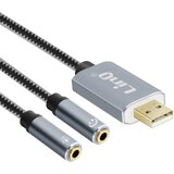 LINQ Razdelilnik adapter Avdio USB / 2x Jack 3,5 mm, U3532, Siva, (5000191893) Cene