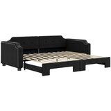  Dnevni krevet na razvlačenje crni 100 x 200 cm od tkanine | shoptok.hr