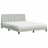  Krevet s madracem Hanko svjetlosivi 160x200 cm baršunasti | shoptok.hr