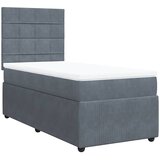 Box spring krevet s madracem tamnosivi 90x190 cm baršunasti | shoptok.hr