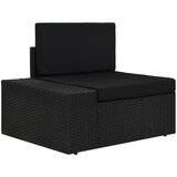 vidaXL Modularna kutna sofa od poliratana s desnim naslonom crna | shoptok.hr