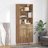 vidaXL Visok predalnik s predalom Umetni hrast 69,5 x 32,5 x 180 cm | Shoptok.si