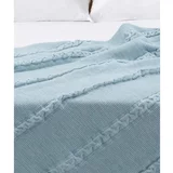 Oyo Concept Plavi pamučni prekrivač za bračni krevet 200x220 cm Trenza -