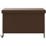  Vrtna kutija za pohranu s kotačima smeđa 110x55x73 cm poliratan | shoptok.hr