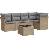  6-dijelni set vrtnih sofa s jastucima bež od poliratana | shoptok.hr