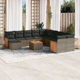 vidaXL 12-dijelni set vrtnih sofa od poliratana s jastucima sivi | shoptok.hr
