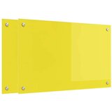 vidaXL Zaščita za kuhinjo 2 pcs Rumena 80 x 50 cm kaljeno steklo | Shoptok.si