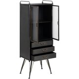 Ixia Črna kovinska vitrina 58x150 cm Brick – | Shoptok.si