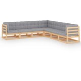  Sedežna garnitura 7-delna z blazinami trdna borovina | Shoptok.si