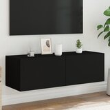 vidaXL Stenska TV omarica z LED lučkami črna 100x35x31 cm | Shoptok.si