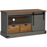 Maison Chic TV omarica - TV stojalo - Televizijska omarica HALDEN z drsnimi vrati sive 110x40x60 cm masivni les, (21701079) Cene