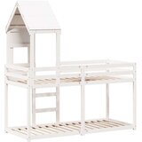  Krevet na kat s krovom bijeli 90 x 190 cm od masivne borovine | shoptok.hr